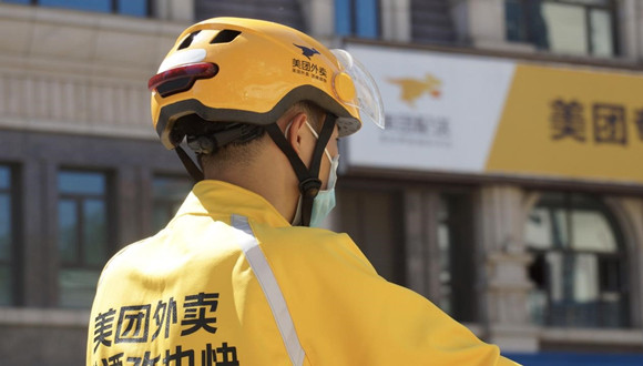 美团外卖多省市批量投放智能安全头盔